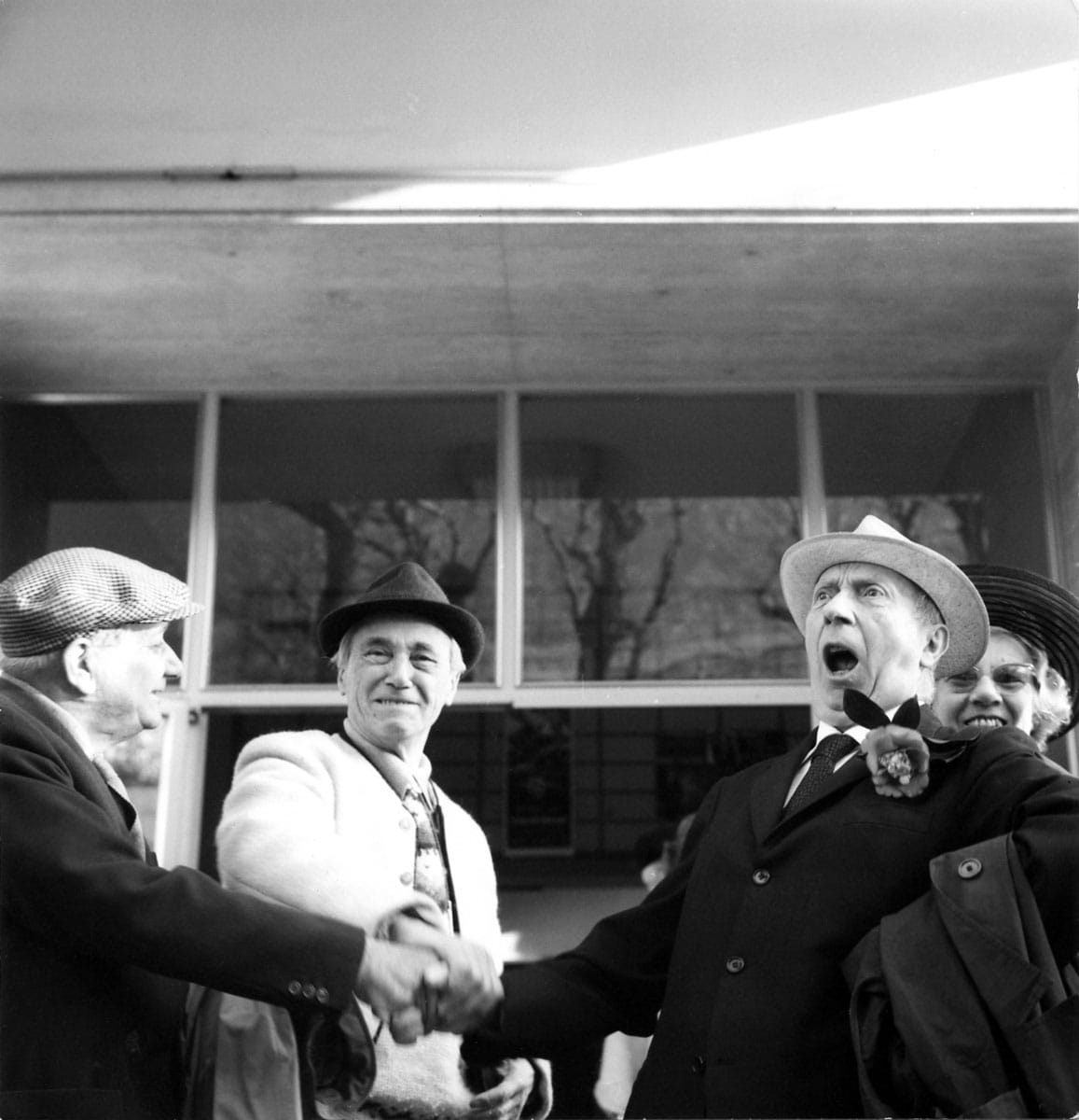 Alberto Magnelli, Hans Richter, Jean Arp et Marguerite Arp &agrave; Locarno, 1965
