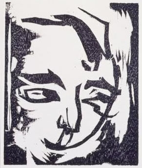 Jean Arp, Autoportrait, xylographie, 1912