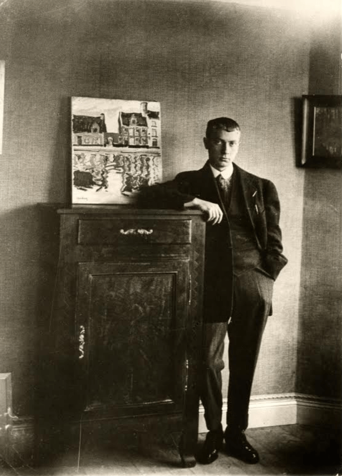 Jean Arp in the studio of Georges Ritleng, 1902
